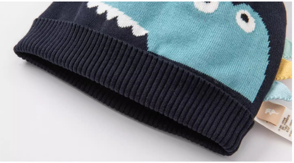 Children's hat winter new boys knit hat children plus fleece pullover hat