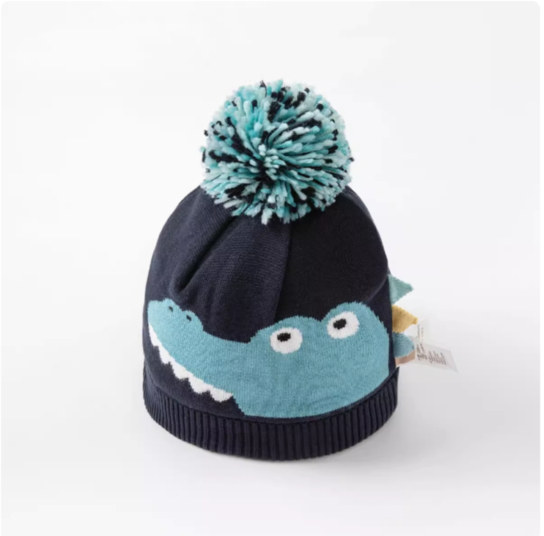 Children's hat winter new boys knit hat children plus fleece pullover hat