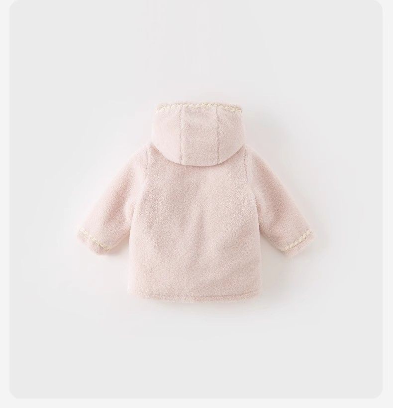 Children's cotton-padded autumn and winter girls' small fragrant wind hooded thick coat large children