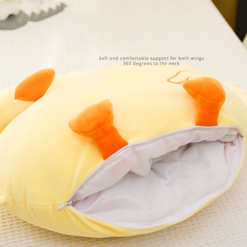 Multifunctional Duck Plush Pillow with Hidden Blanket