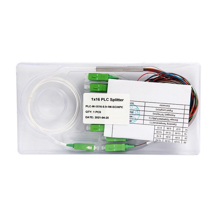 1310nm 1550nm 0.3M 9mm Fiber Pigtail Mini Splitter 1x16 SC PLC Pigtail Optic PLC Splitter