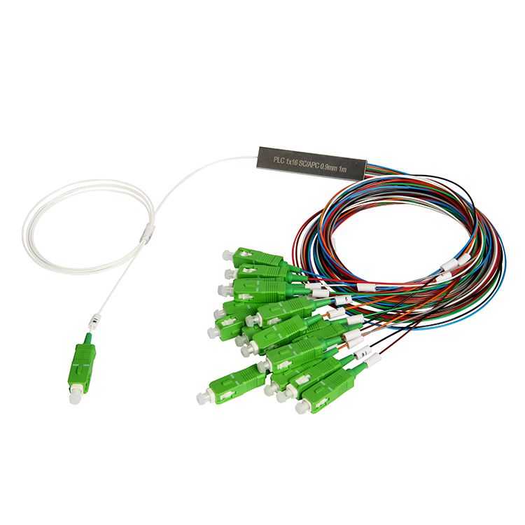 1310nm 1550nm 0.3M 9mm Fiber Pigtail Mini Splitter 1x16 SC PLC Pigtail Optic PLC Splitter