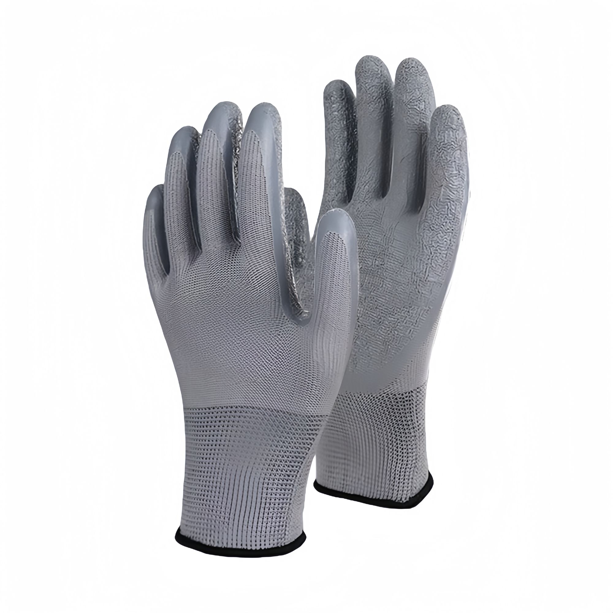 Grey latex wrinkle impregnated rubber wear-resistant soft logistics transport non-slip site labor protection gloves