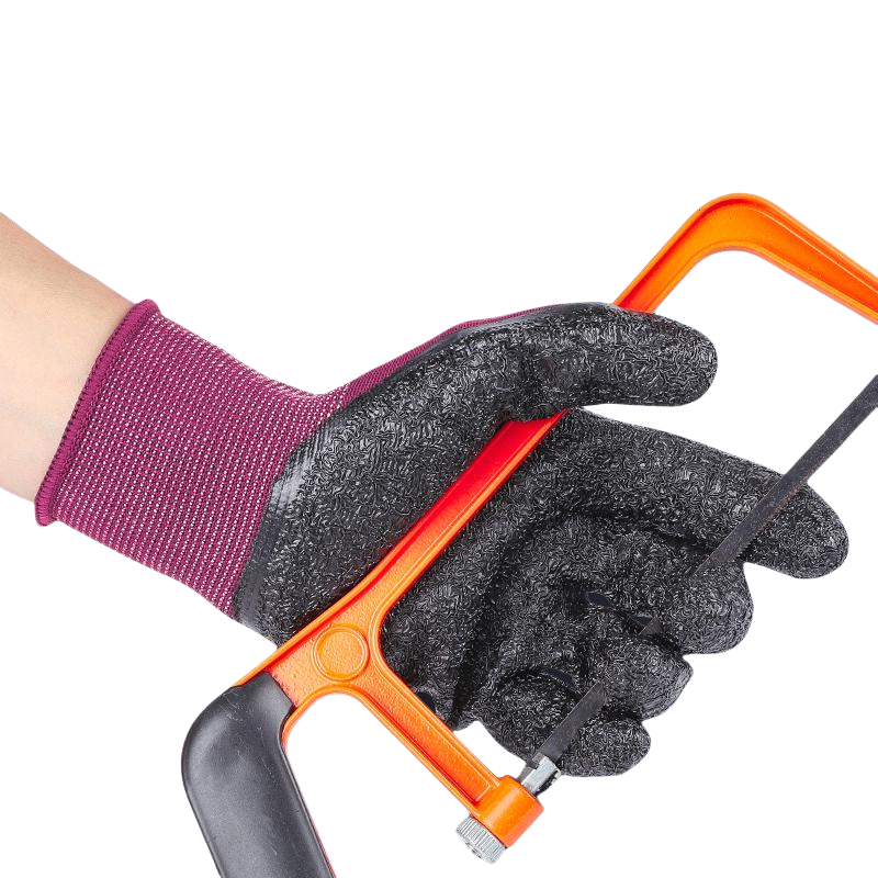 Nylon latex wrinkle impregnated rubber wear-resistant soft logistics transport non-slip site labor protection gloves