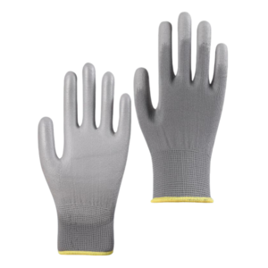 Thin PU impregnated rubber coated nylon anti-slip breathable packing work electronics factory labor protection gloves