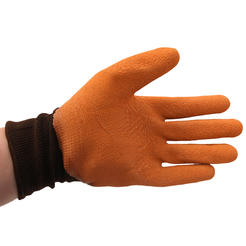 Latex coffee semi-hanging foam labor protection Wear resistant handling soft breathable work gloves with adhesive