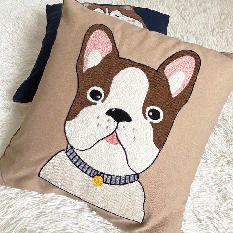 Customizable Soft Pillow with Cute Husky Design Cushion for Home Decor Sofa Bed