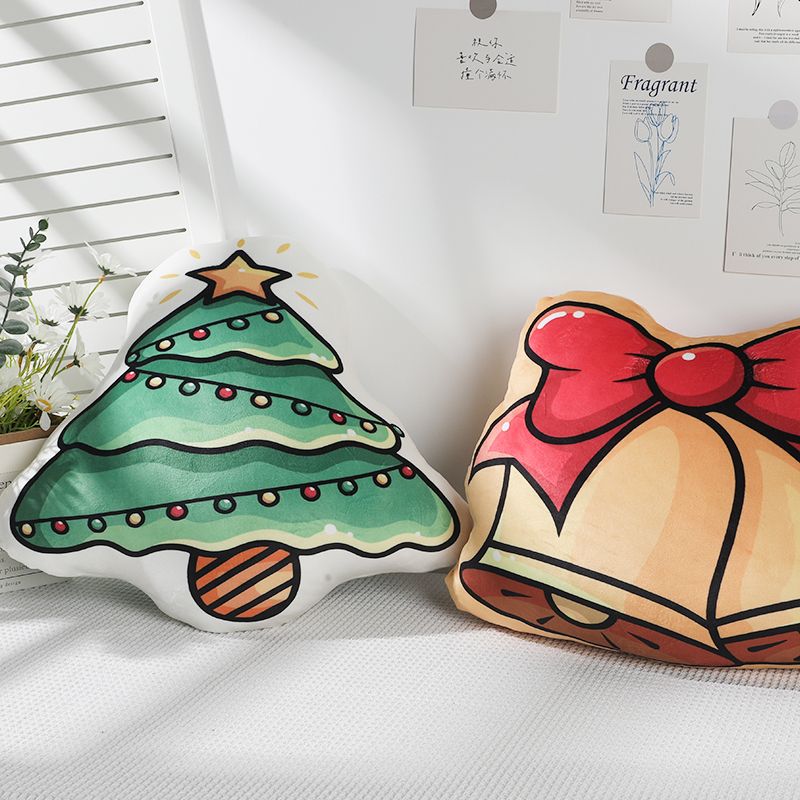 Festive Christmas Pillows Featuring Santa Claus, Tree, and Bells - Perfect Sofa Decorations