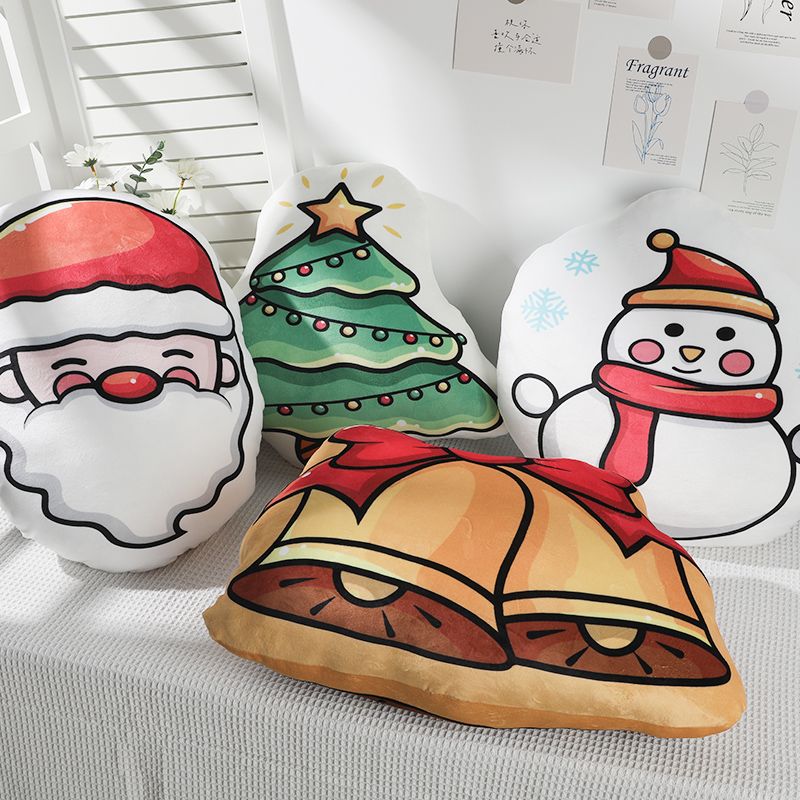 Festive Christmas Pillows Featuring Santa Claus, Tree, and Bells - Perfect Sofa Decorations