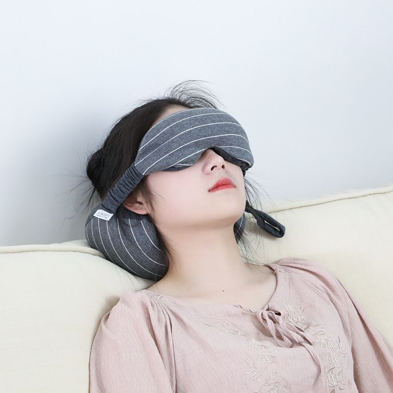 Striped Bead-Filled Eye Mask Pillow Soothing Sleep Aid