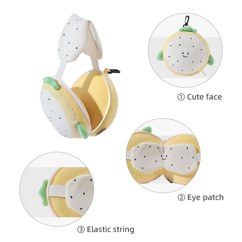 New Cartoon Fruit Eye Mask Bag U-Shaped Pillow Two-In-One with PP Cotton