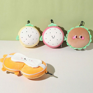 New Cartoon Fruit Eye Mask Bag U-Shaped Pillow Two-In-One with PP Cotton