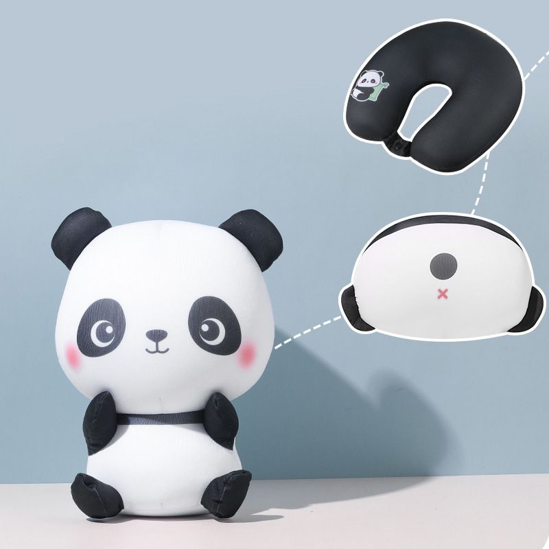 Hot Sales Soft Material Custom Cute Panda 3 in 1 Neck Pillow For Travel Decor