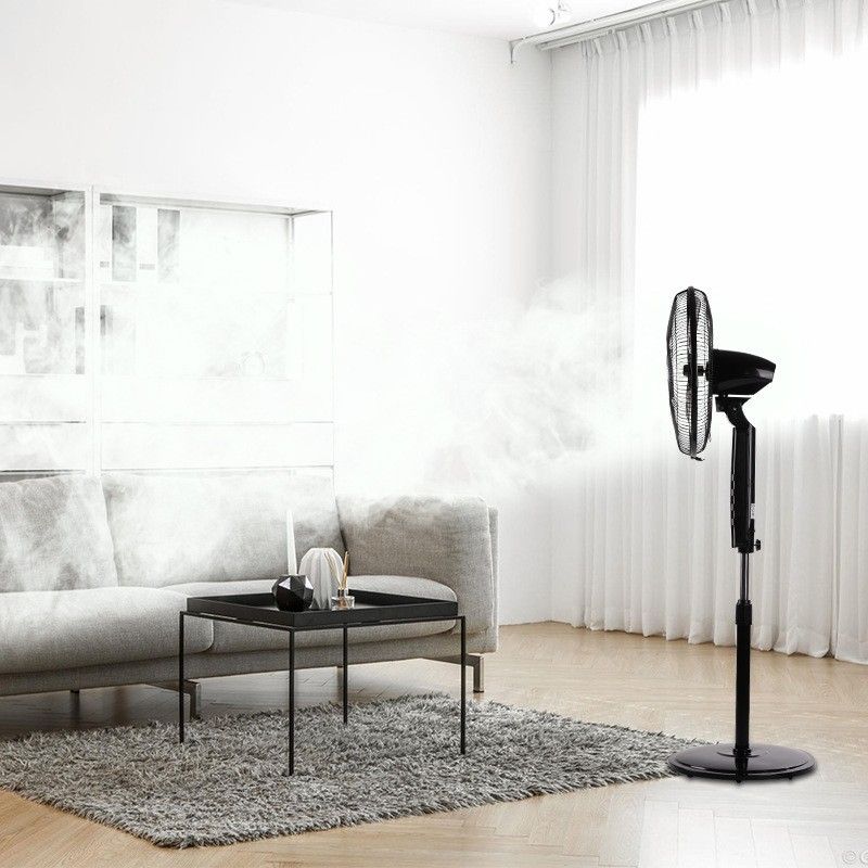 New Arrival Low Noise 16 Inch Electric 5 Blades Led Stand Fan With Remote