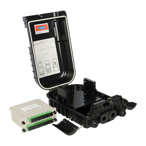 Ftth Distribution Box 16 Core Fiber Optical Distribution Outdoor IP 65 FTTH FAT Black PLC Splitter 1:16 Cajas Nap Caixa Box