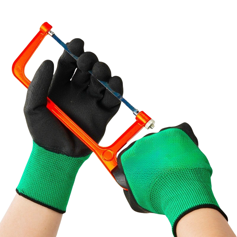 Latex foaming work site wear resistance tear resistance breathable non-slip logistics transport work protective gloves