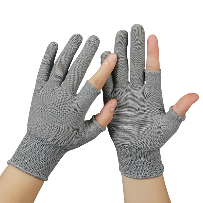 Thin stick finger leak elastic breathable clean touch screen Nylon yarn computer assembly product inspection protective gloves