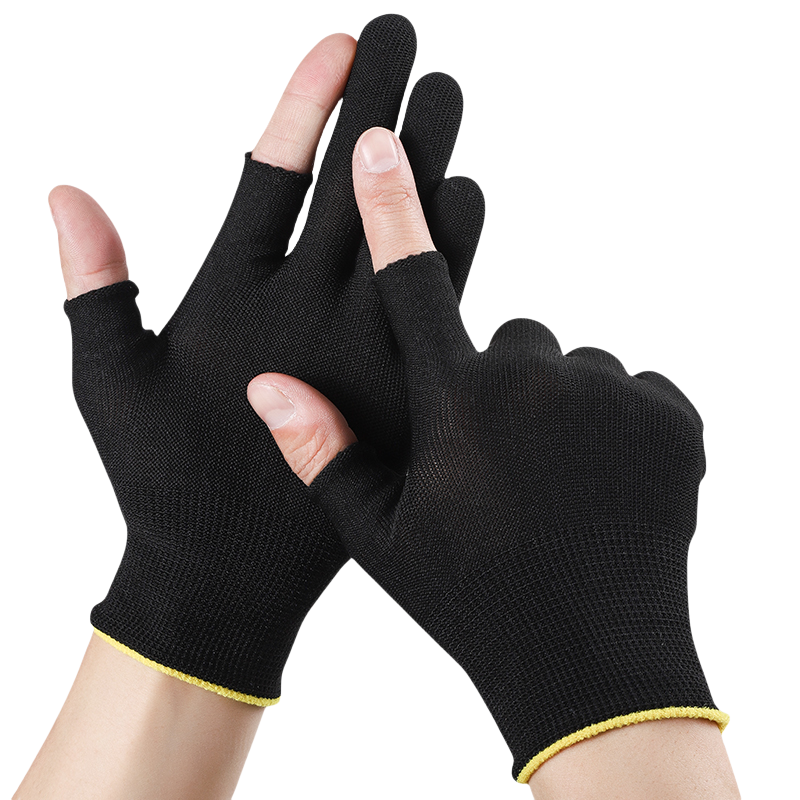 Thin stick finger leak elastic breathable clean touch screen Nylon yarn computer assembly product inspection protective gloves