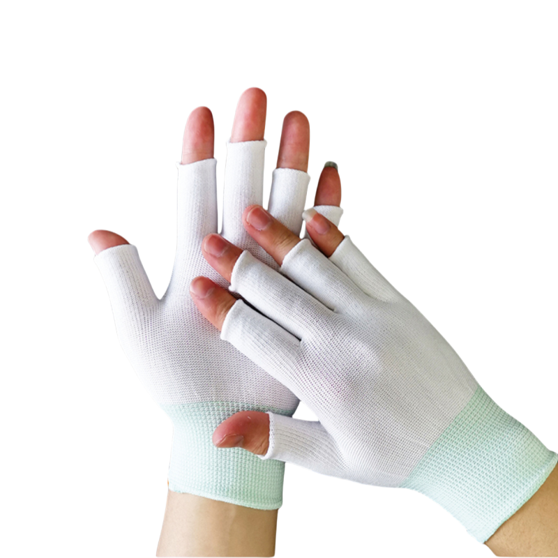 Thin stick finger leak elastic breathable clean touch screen Nylon yarn computer assembly product inspection protective gloves