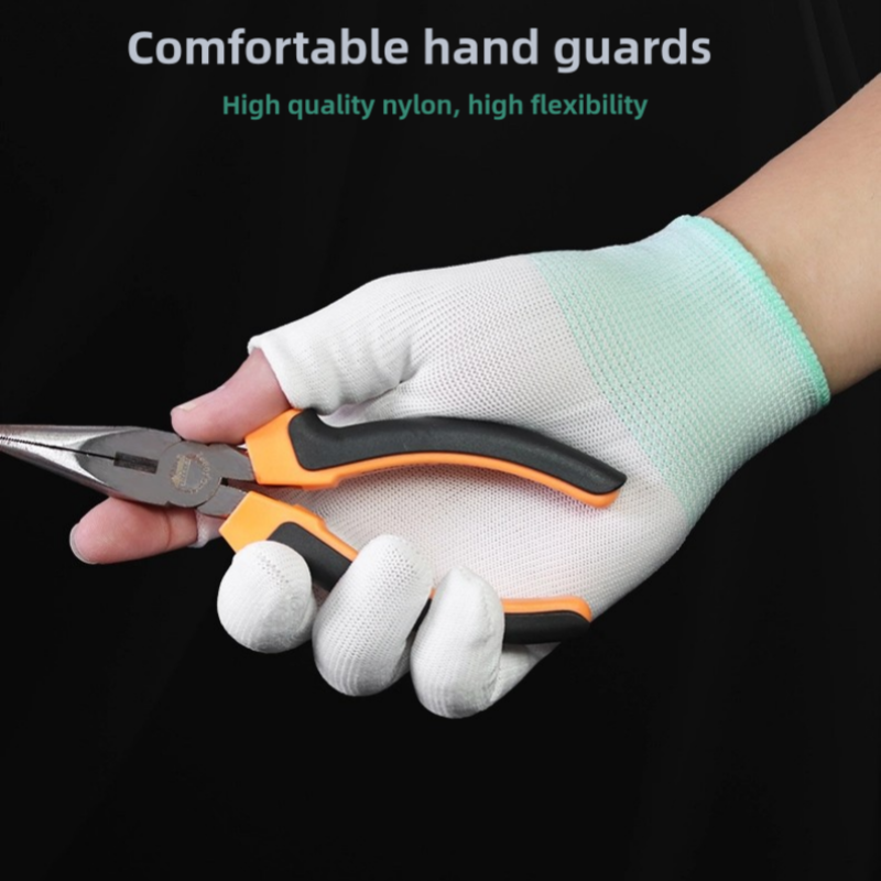 Thin stick finger leak elastic breathable clean touch screen Nylon yarn computer assembly product inspection protective gloves