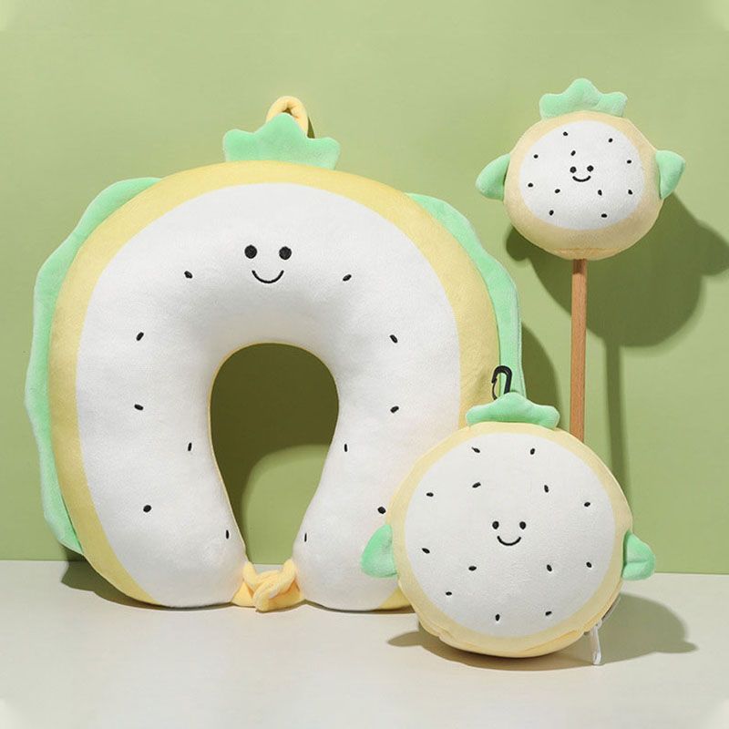 Adorable Hamburger Plush U-shaped Pillow with Eye Mask for Travel