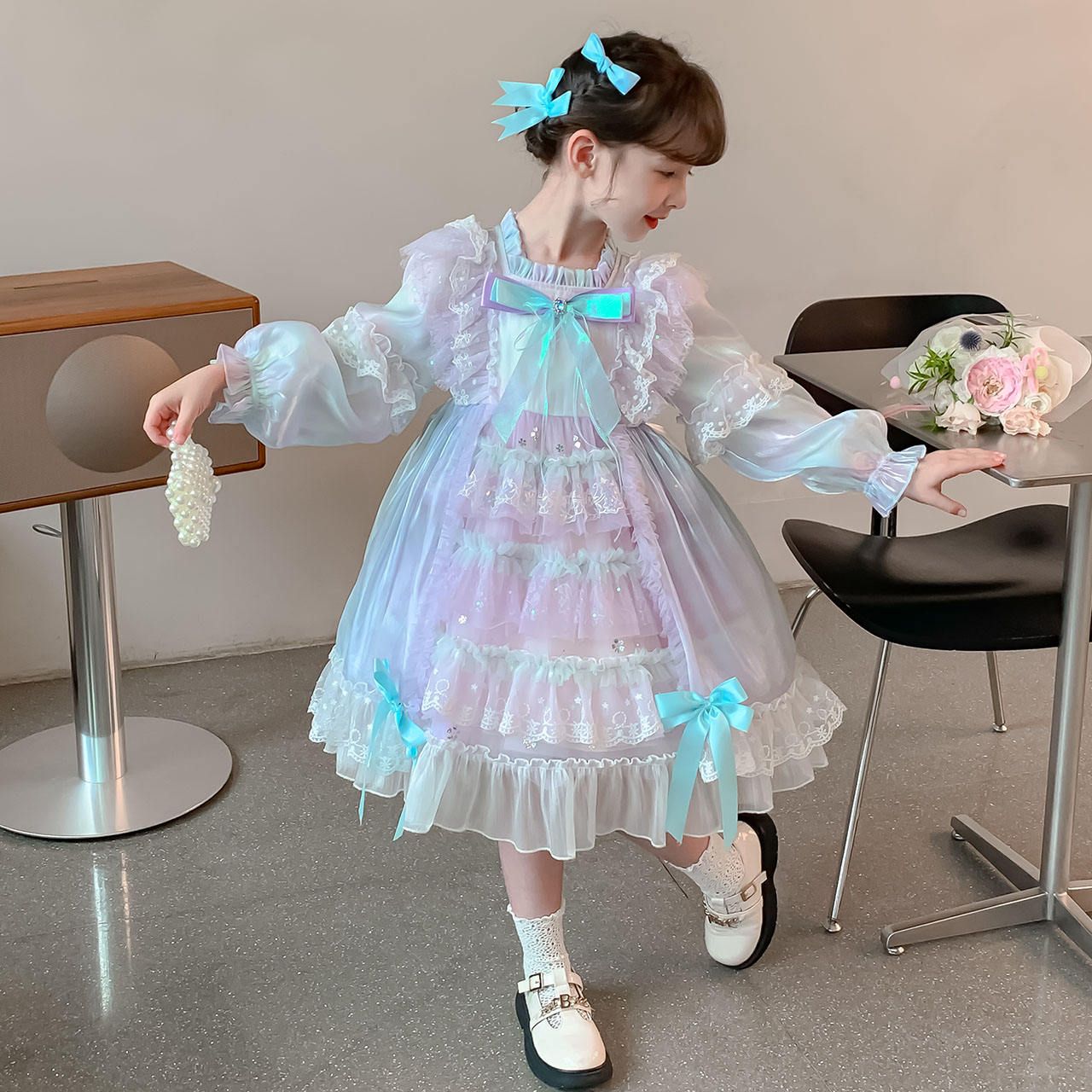 Wholesale summer boutiques tulle dresses girls princess lolita dress clothing