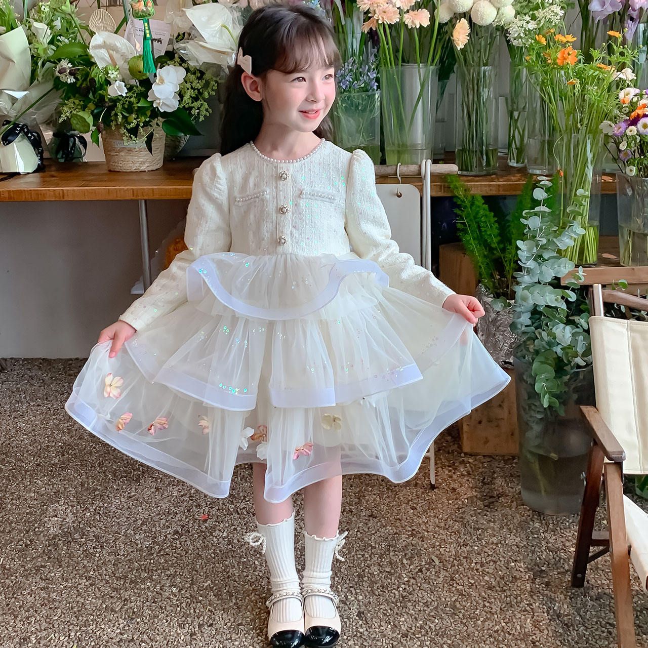 Factory Price Luxury Birthday Princess Evening Dress Lovely Flower Girl Dress