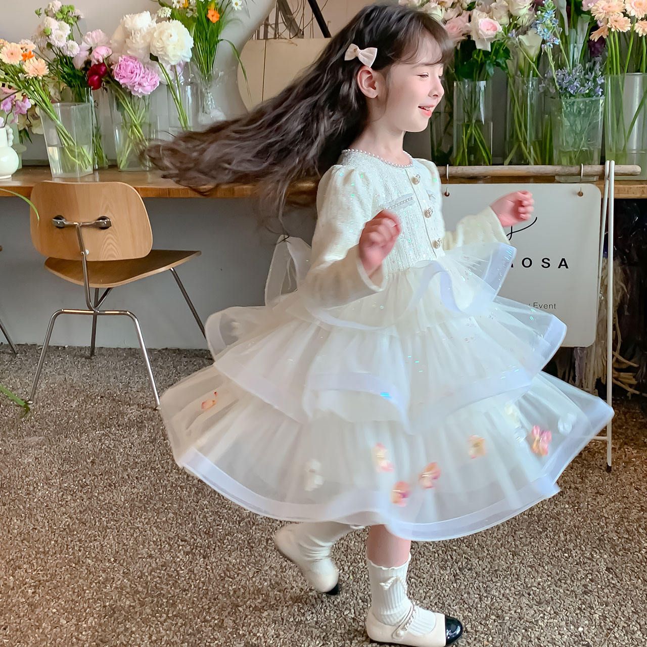 Factory Price Luxury Birthday Princess Evening Dress Lovely Flower Girl Dress