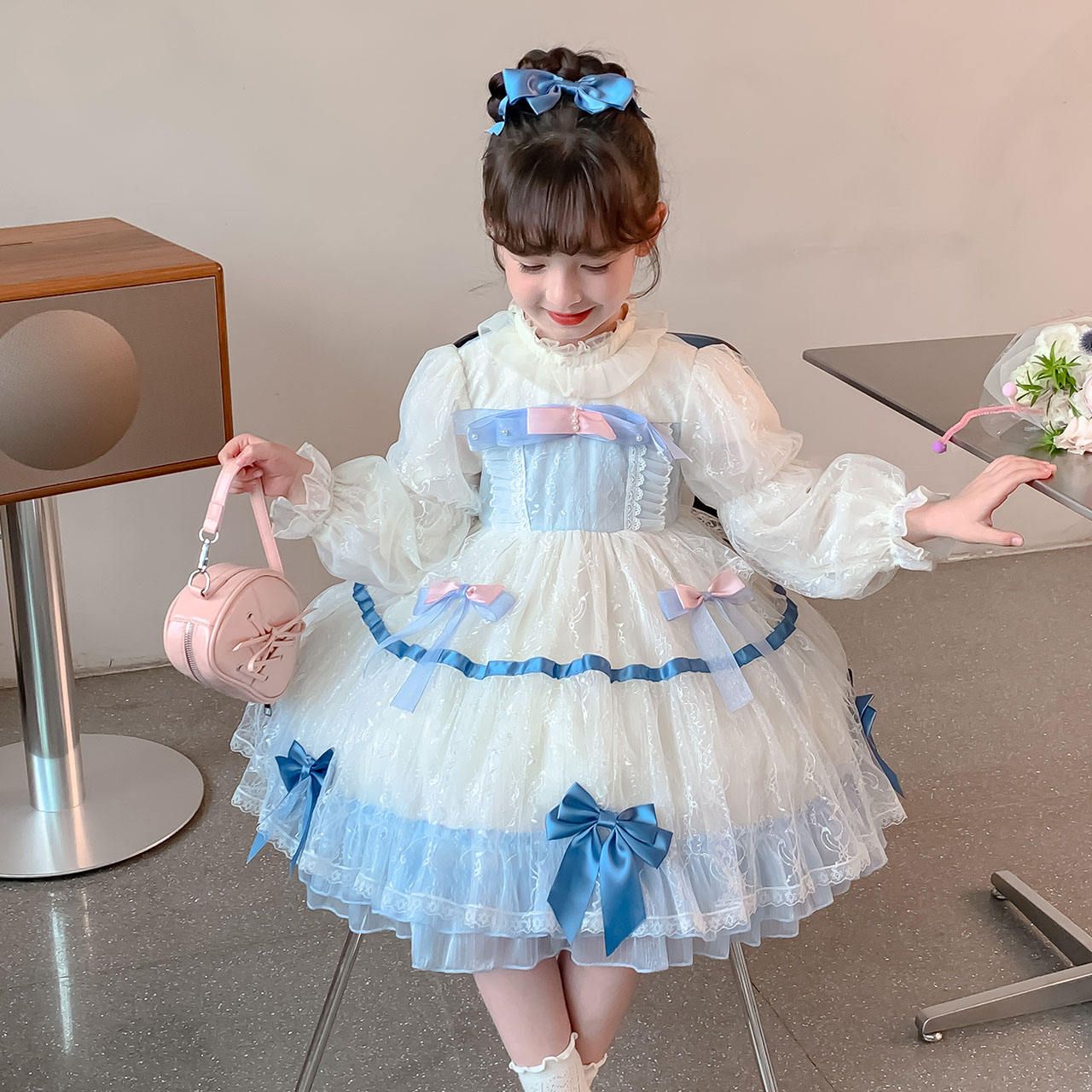 Wholesale Custom Elegant Lolita Princess Dress Girls Western Birthday Party Dress