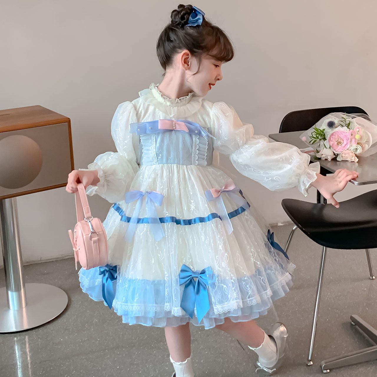 Wholesale Custom Elegant Lolita Princess Dress Girls Western Birthday Party Dress