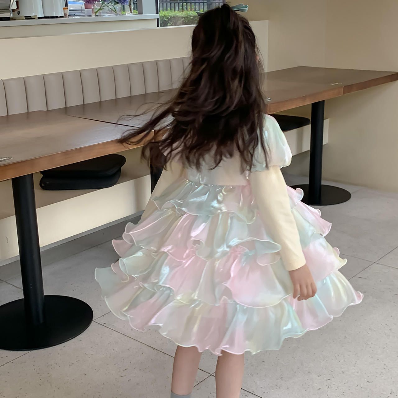 2024 luxury colorful beautiful short cute 8 year old girl partywear dress