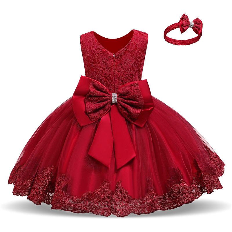 Hot Sale Girls Dress Girls Party Dresses Baby Girl Evening Dresses with Hair Band