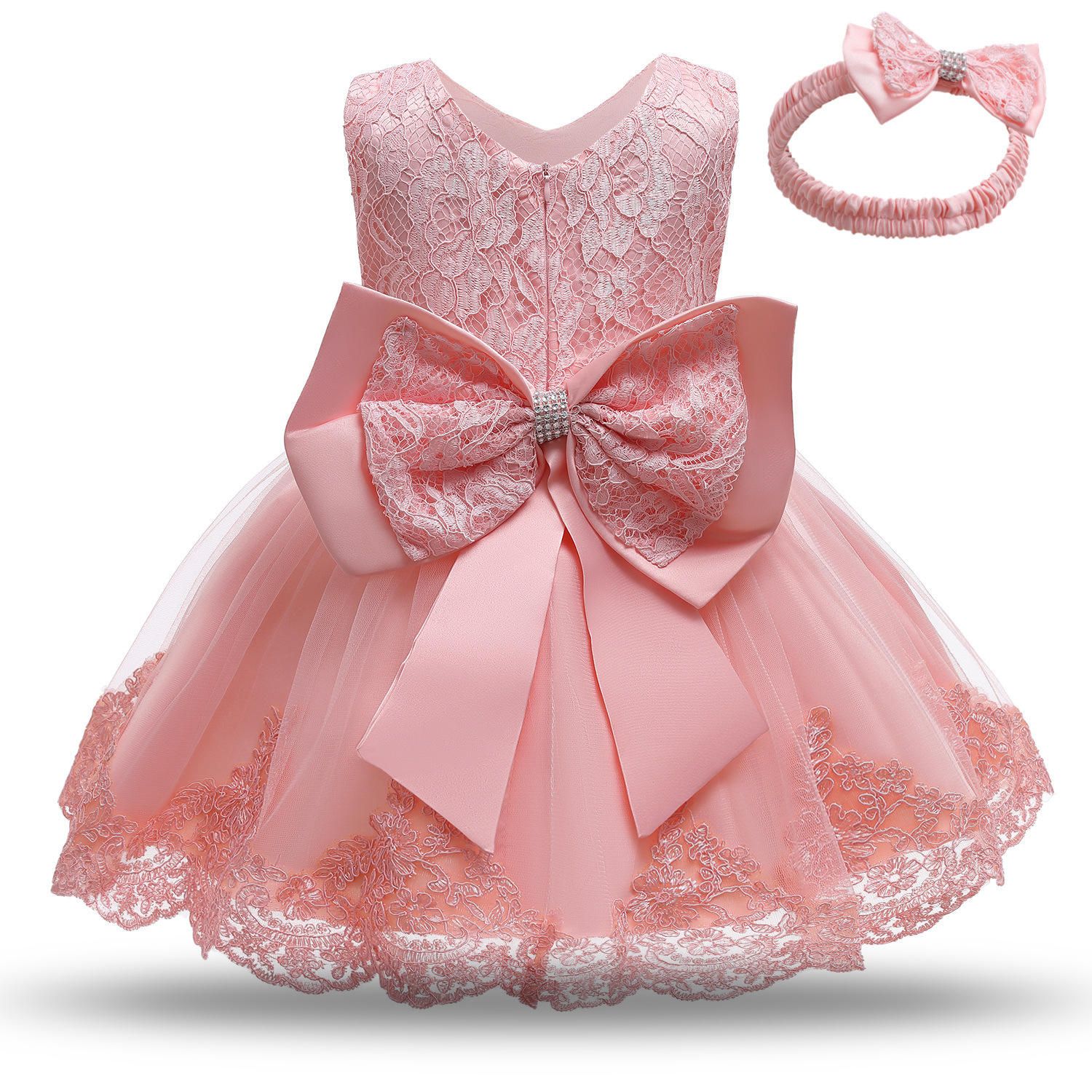 Hot Sale Girls Dress Girls Party Dresses Baby Girl Evening Dresses with Hair Band