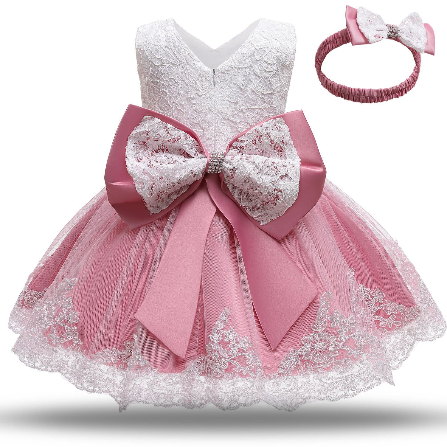 Hot Sale Girls Dress Girls Party Dresses Baby Girl Evening Dresses with Hair Band