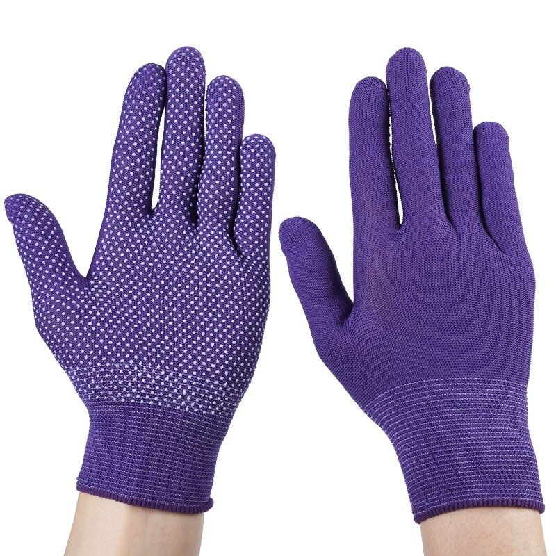 Thin multi-color nylon dispensing non-slip palm bead stop slip breathable wear resistant packing sorting labor protection gloves