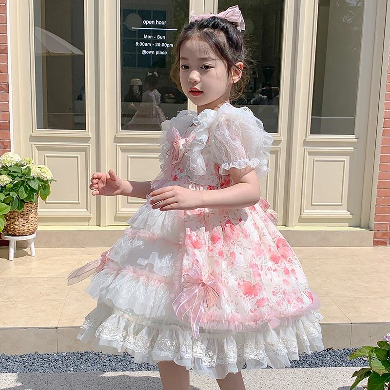 Girls High Quality Dress Wholesale Princess Dress Custom Children Clothing Wholesale Party Pink Dress 66499