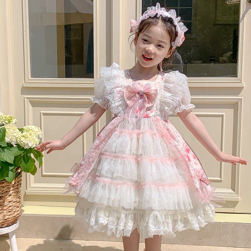 Girls High Quality Dress Wholesale Princess Dress Custom Children Clothing Wholesale Party Pink Dress 66499