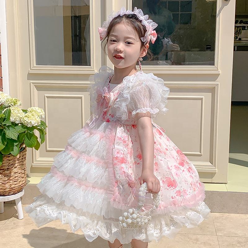 Girls High Quality Dress Wholesale Princess Dress Custom Children Clothing Wholesale Party Pink Dress 66499