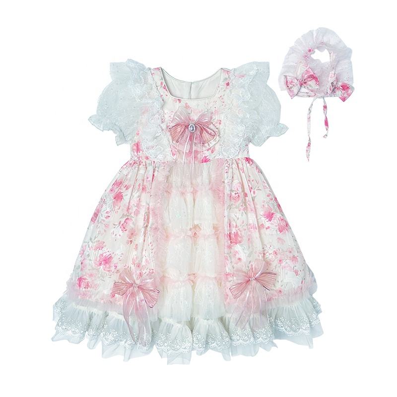 Girls High Quality Dress Wholesale Princess Dress Custom Children Clothing Wholesale Party Pink Dress 66499