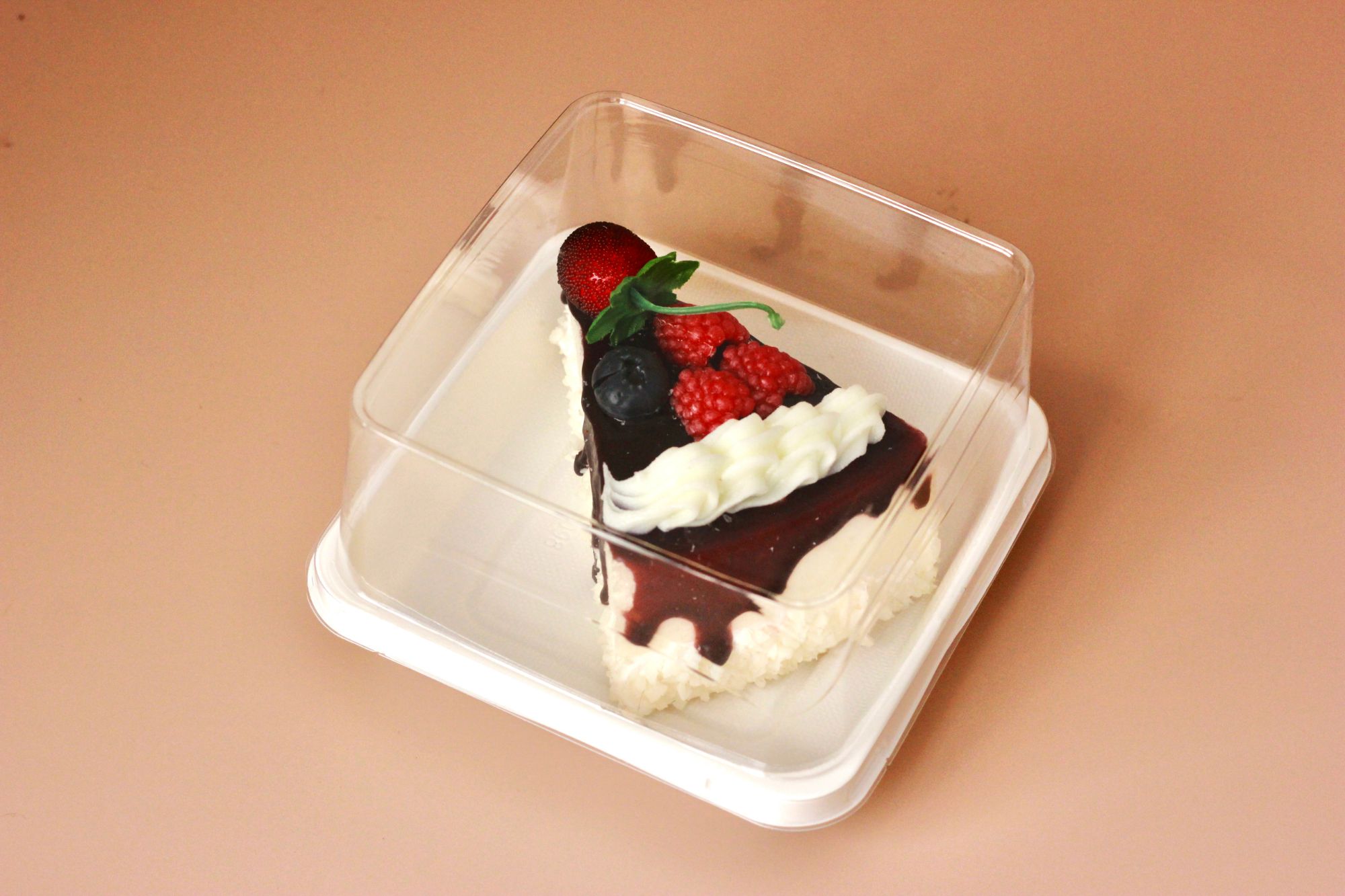 FREE SAMPLE square plastic white bottom with clear lid pastry box for cake sandwich sweet