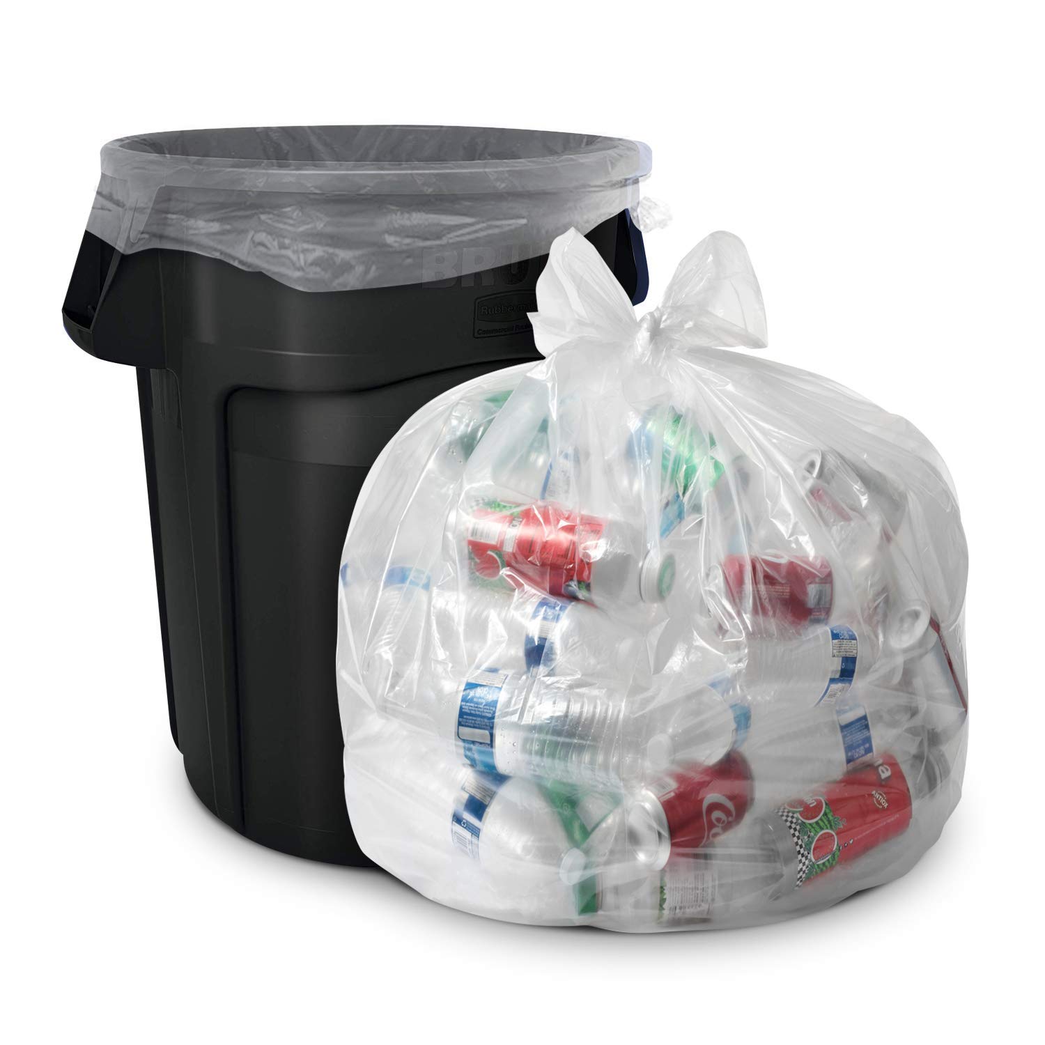 Heavy Duty Industrial liners clear garbage bags for recycling