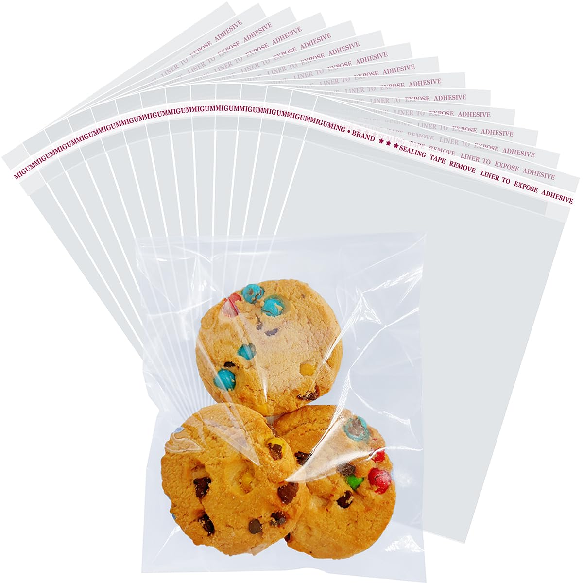 Cookie Bags Self Sealing Cellophane Bags with Seal Clear Individual treat bags for cookie packaging plastic self adhesive wrappe