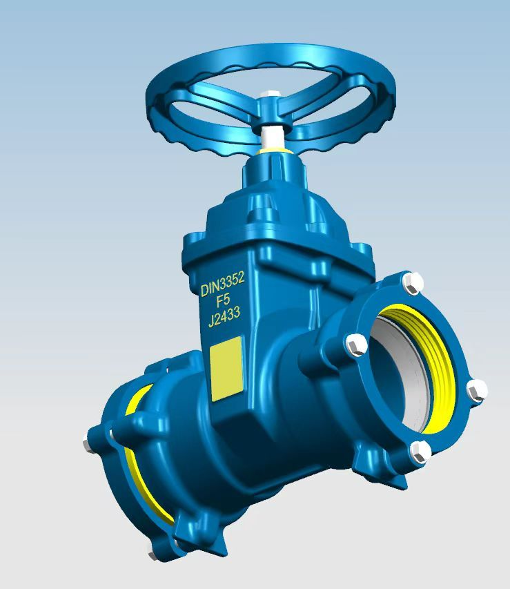 DIN3352 F5 Double socket gate valve