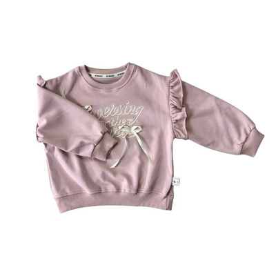 Autumn and Winter Girls Hoodie with Flower Print Casual Youth Sweatshirt Custom Cotton Knitted Top Lined Design for Children