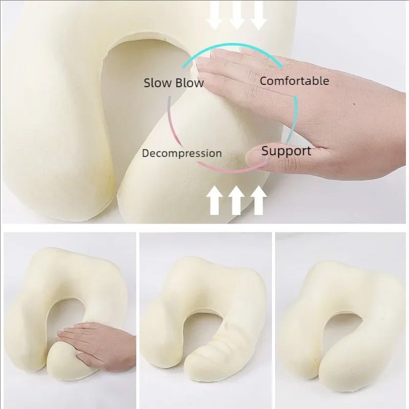 Wholesale Cool-touch Memory Foam Airplane U-shaped Pillow Storable Office Nap Pillow