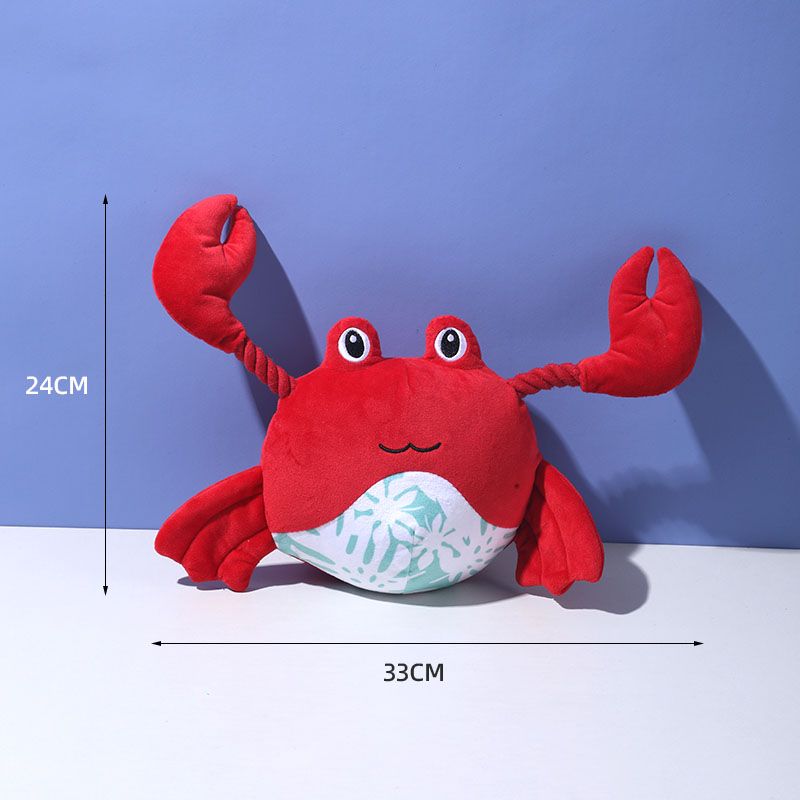 Flying Bear Custom Crab Seahorse Pet Chew Toy Interactive Squeaky Dog Play