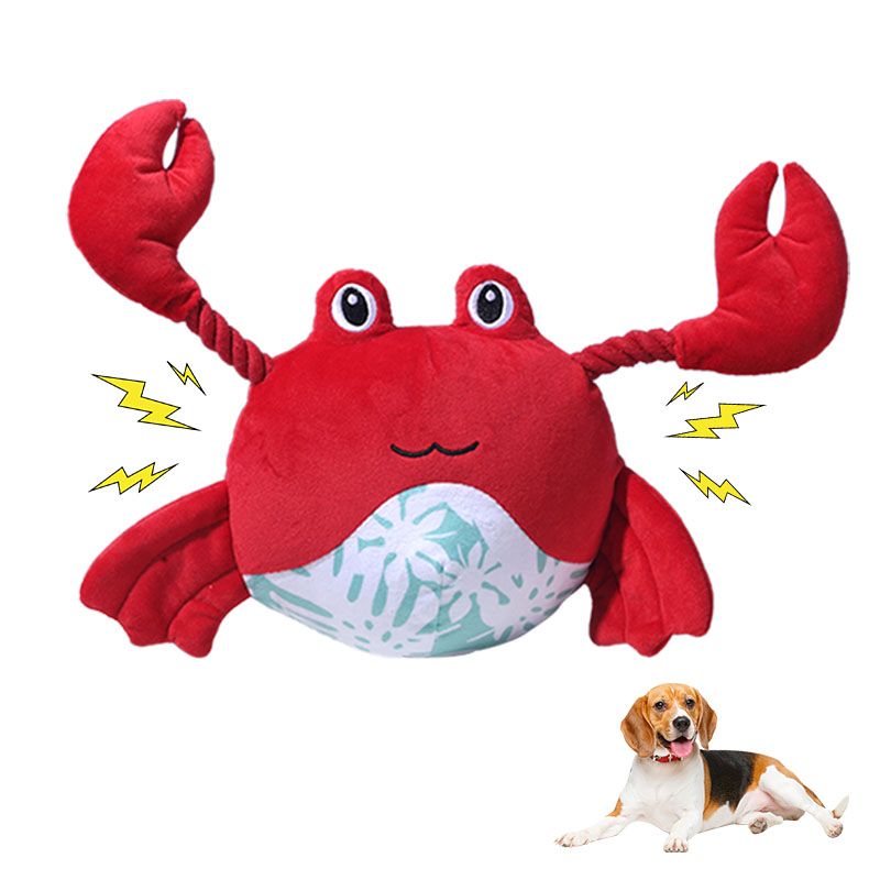 Flying Bear Custom Crab Seahorse Pet Chew Toy Interactive Squeaky Dog Play