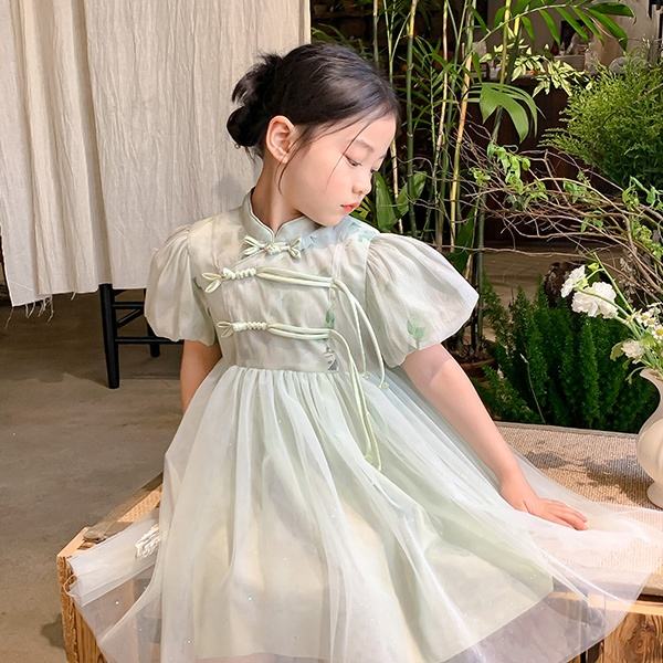 2024 Boutique Wholesale Summer Plain Girl's Dress Teenage Princess Dress for Children Wedding Dress Wear