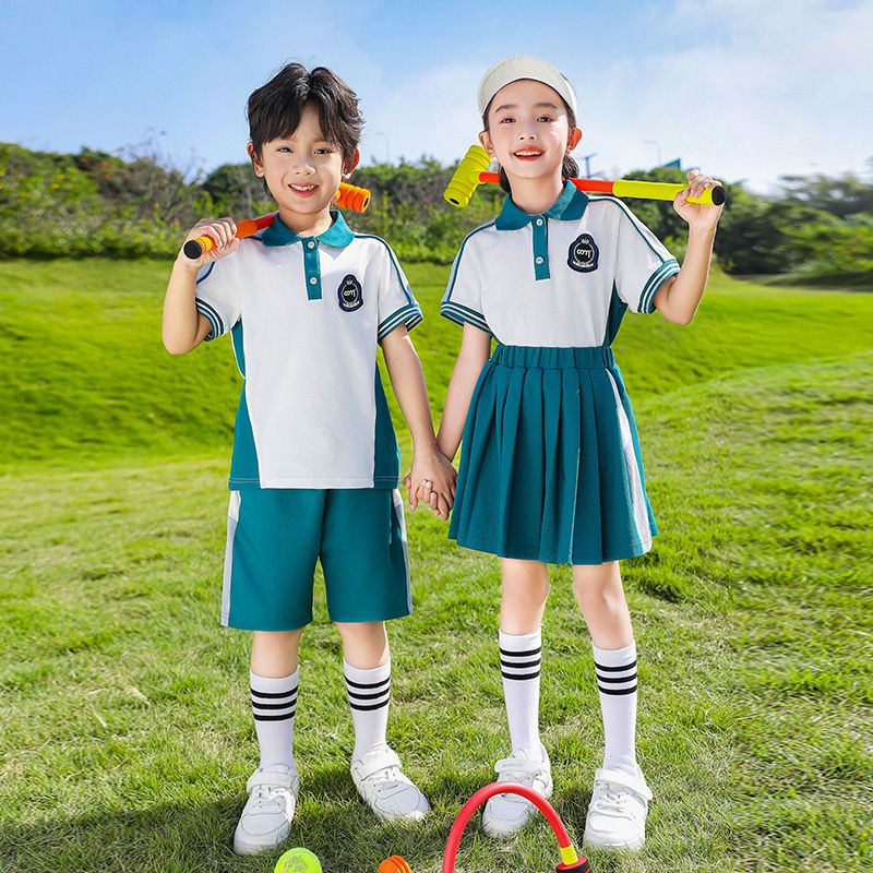 Primary school school uniform Summer costumes Children's Sports Cotton Cotton Squad Boys Girls College Wind Set