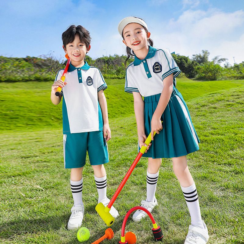 Primary school school uniform Summer costumes Children's Sports Cotton Cotton Squad Boys Girls College Wind Set